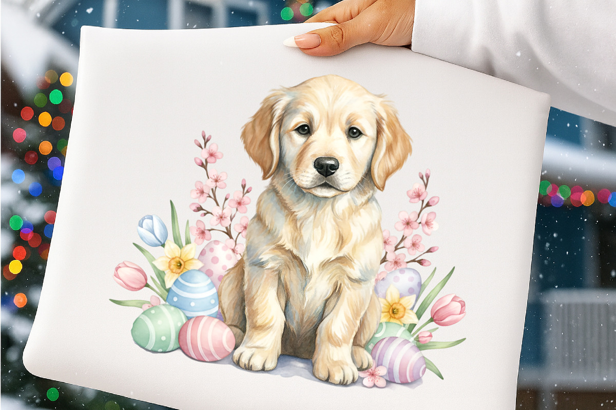 Whimsical Easter Dogs Clipart, an Illustration by SinaCreation (Photo 9 of 11)