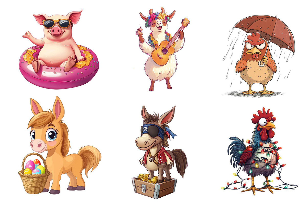 Quirky Funny Farm Animals sublimatio, a 3D by CreationArt (Photo 4 of 5)