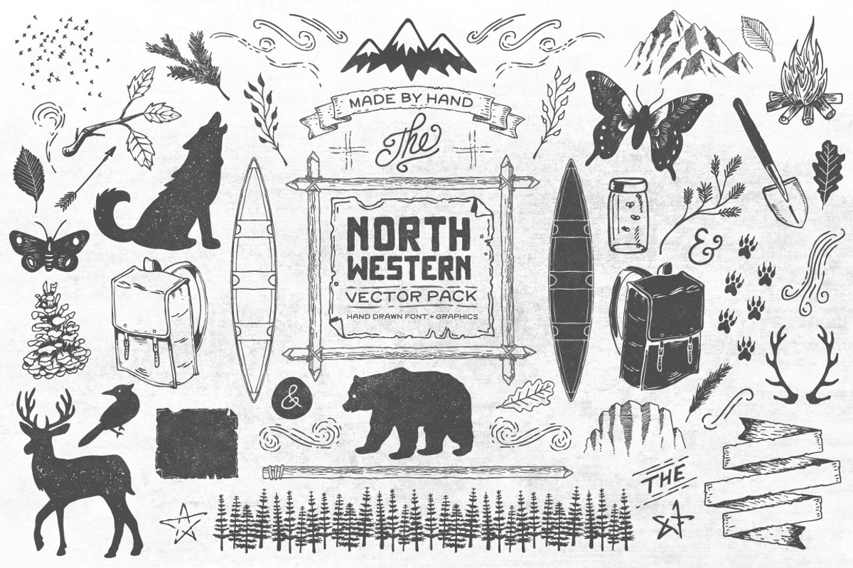 North Western Font + Vectors Vol 1 preview 2