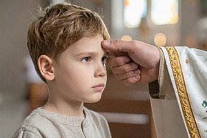 Priest Blessing Young Boy in Church, a Person Photo by Davizro's Market