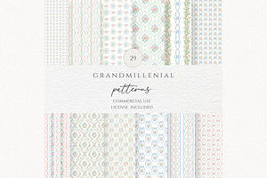 Grandmillennial Seamless Pattern