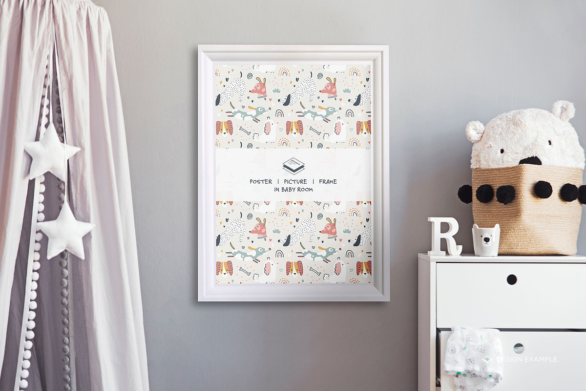 Portrait Frame in Baby Room Mock-up, a Print Template by Branda Keeps (Photo 17 of 30)