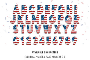 USA Flag Retro Font