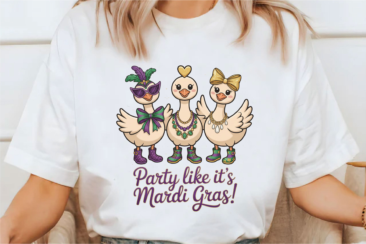 Funny Mardi Gras Goose Coquette Bow, an Illustration by Designking (Photo 2 of 5)