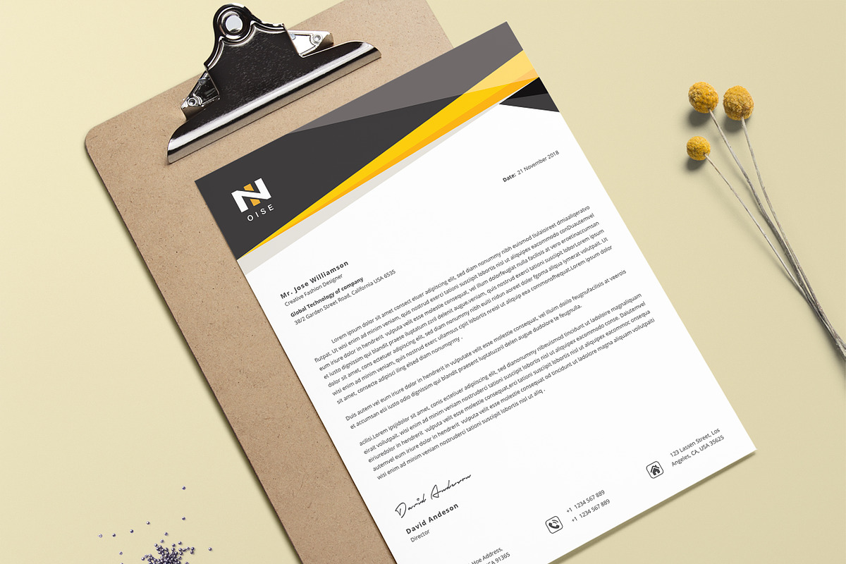 Modern Letterhead Word, a Stationery Template by ResumeDevisers (Photo 6 of 8)