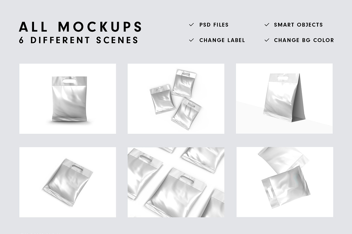 Packaging Plastic Pouch Mockups, a Cups & Container Mockup by Graphicsfuel (Photo 11 of 11)