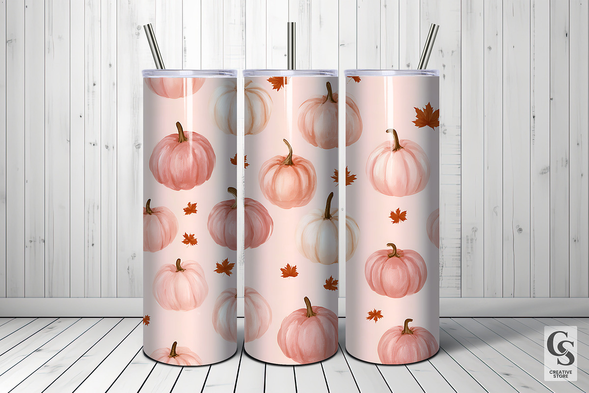 Pink Fall Cute Pumpkins Pattern, a Pattern Graphic by Creative Store (Photo 5 of 5)
