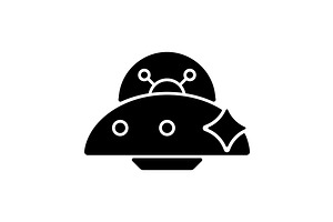 Ufo Black Glyph Icon