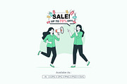 Young Woman with Megaphone Discount, an Object Illustration by Partikusi Design (Thumbnail 2 of 3)