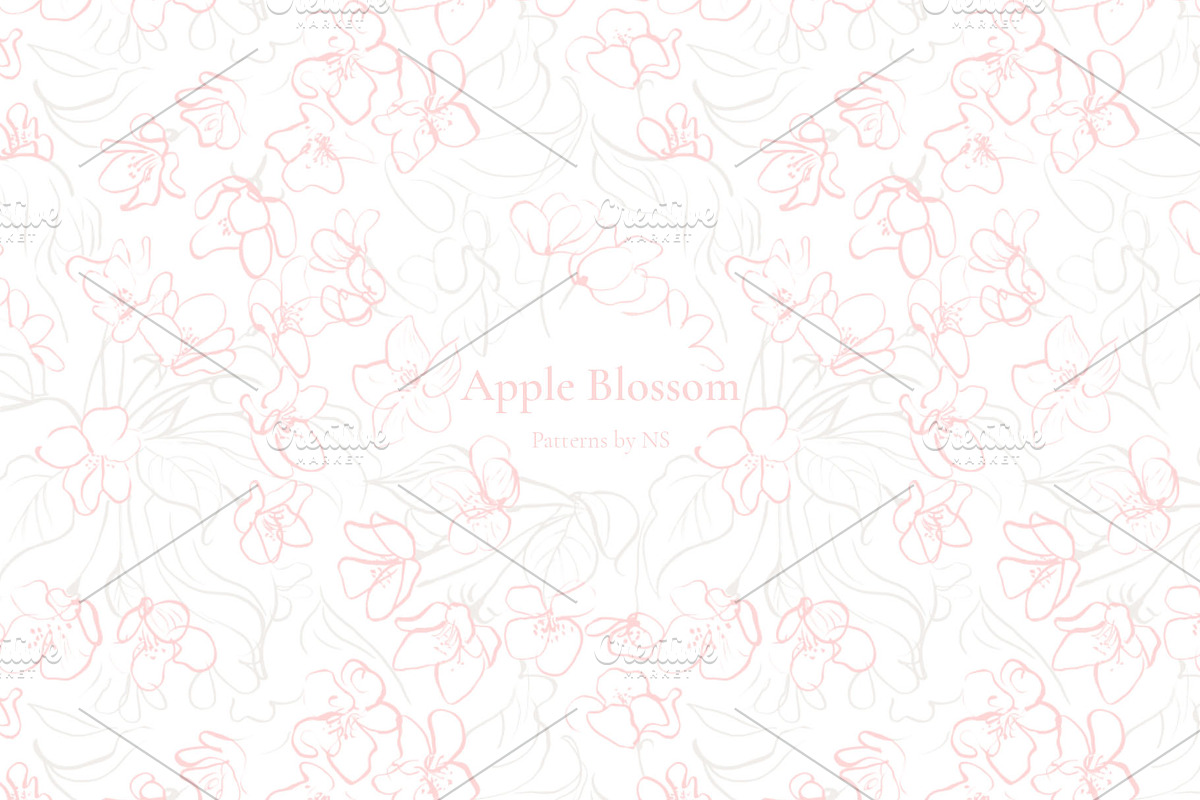 Apple Blossom Pattern Collection, a Pattern Graphic by Note And Silence (Photo 4 of 8)