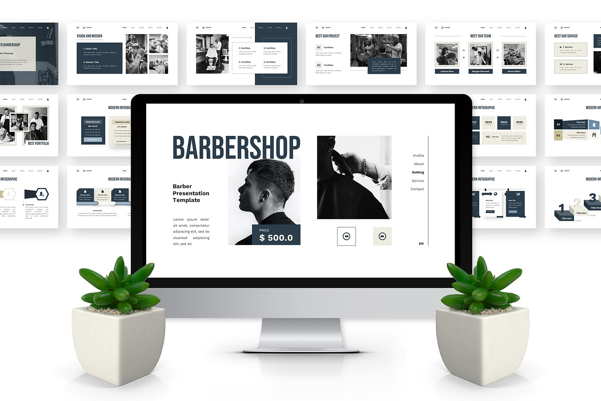 Barbershop - Barber Google Slide preview 4