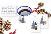 Navy & Gold Hygge Christmas Gnomes, an Illustration by Catch the Dream Art (Thumbnail 2 of 8)