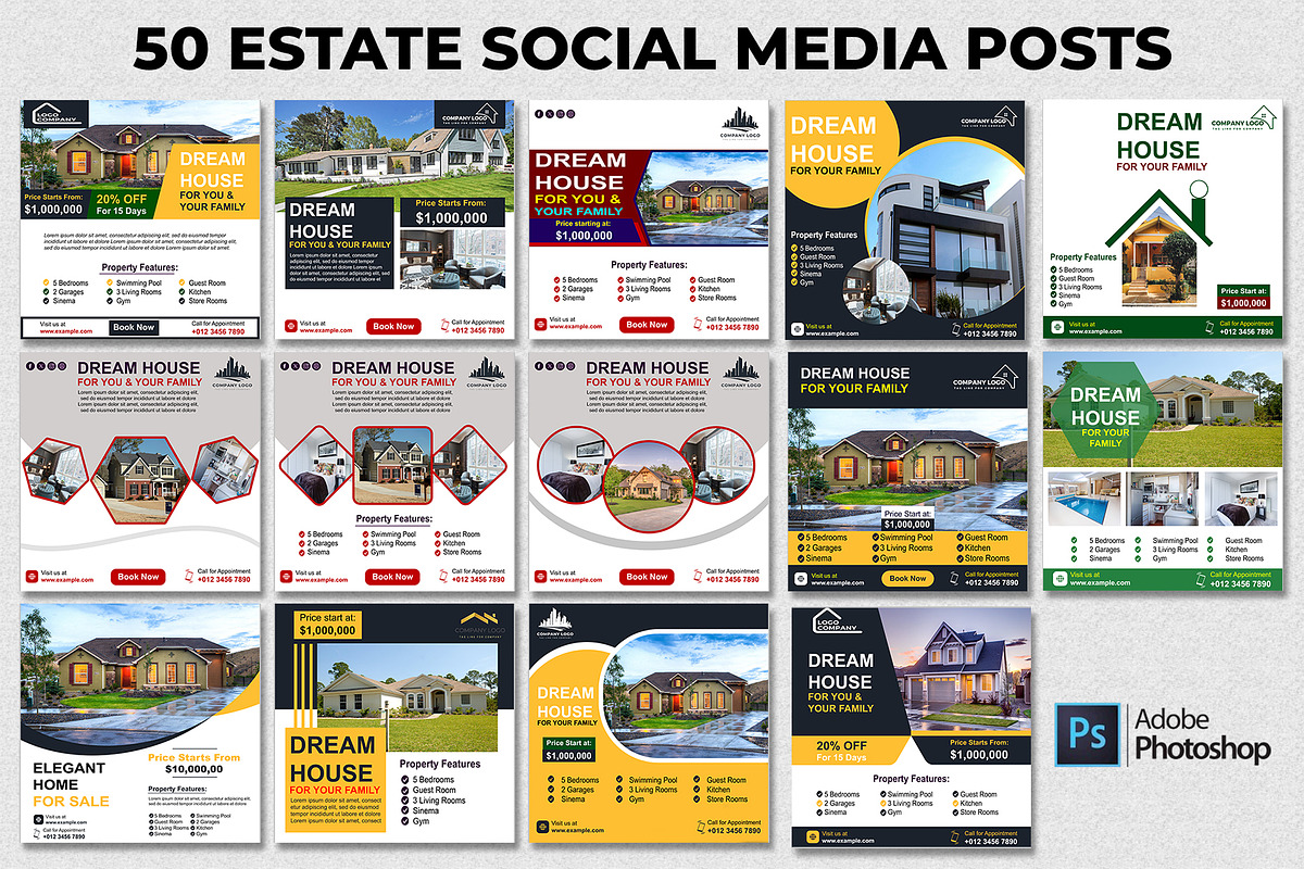 Estate | 50 Posts | Insgram Posts, a Social Media Template by Mohammad Sarfaraz (Photo 1 of 6)