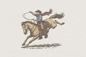Cowboy Roping Horse PNG, Western, an Illustration by SharpMarketplace