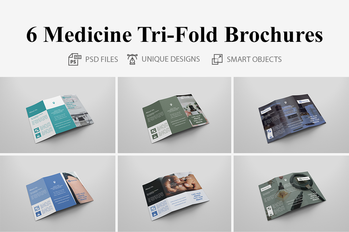 6 Medicine Tri Fold Bochures, a Brochure Template by Creatricks (Photo 1 of 13)