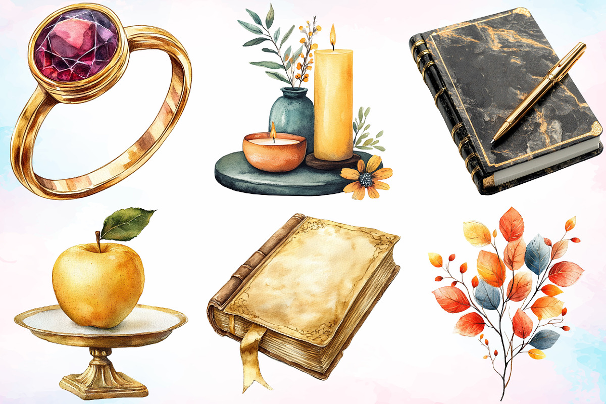 Watercolor Luxury Autumn Clipart PNG, a Seasonal Illustration by Canvas Craft (Photo 3 of 3)