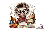 Cute Ferret with Books PNG Bundle, a Graphic by Clipart Bloom (Thumbnail 6 of 12)