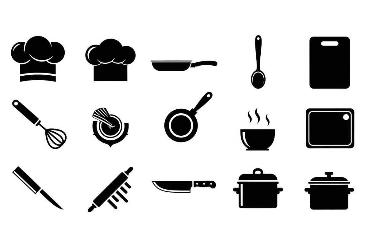 Kitchen Cooking Icon Vector Bundle, an Illustration by jahid234 (Photo 33 of 51)