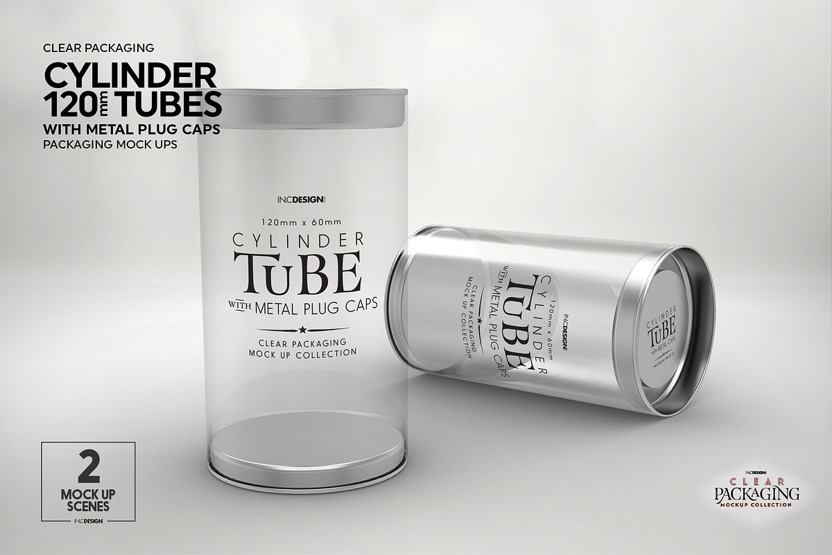120mm Cylinder Tube Packaging Mockup, a Cups & Container Mockup by INCDesign (Photo 2 of 12)