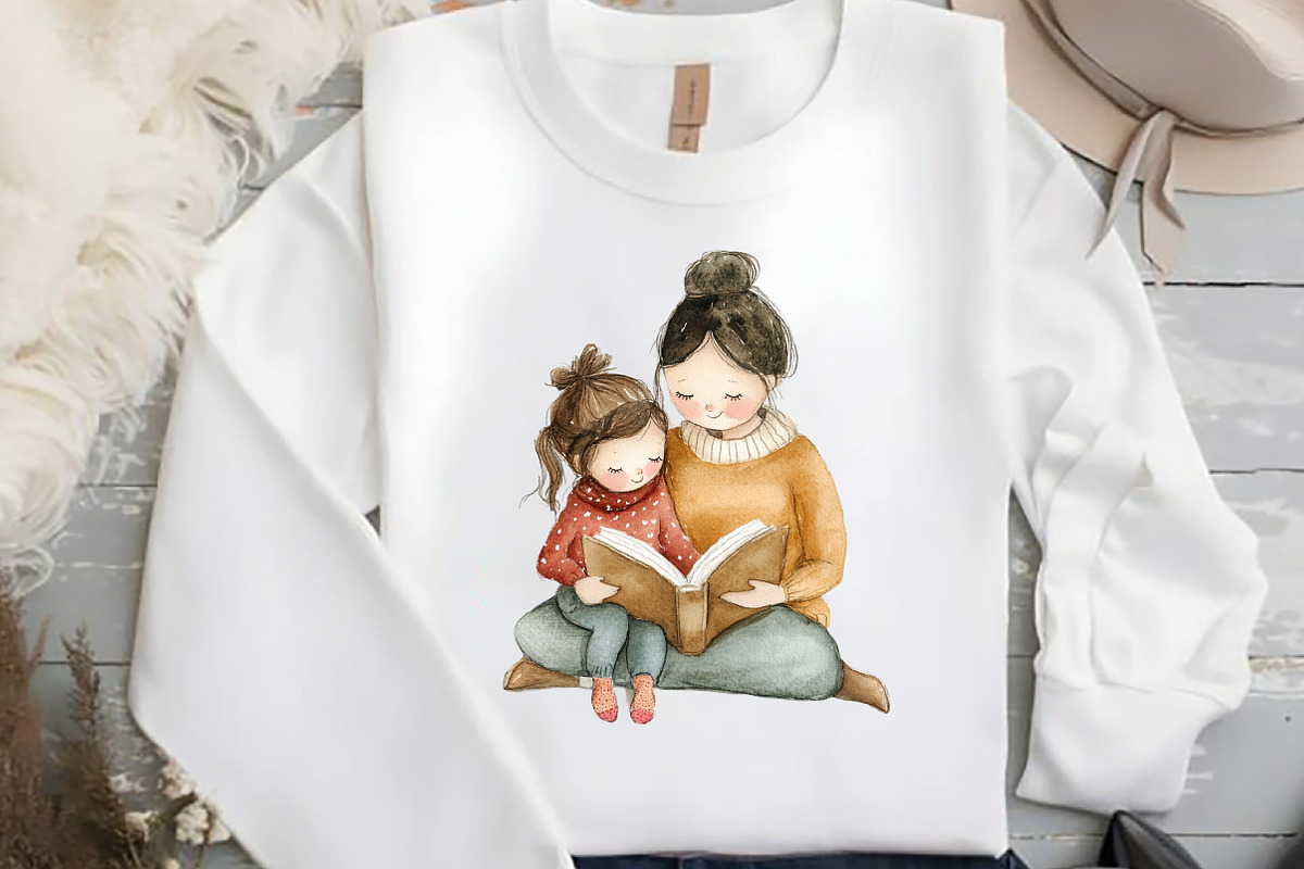 Love Mom Watercolor Clipart, an Illustration by DreamCafeArt (Photo 8 of 8)