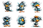 Crazy Bird Clipart, a Seasonal Illustration by CreationArt (Thumbnail 4 of 6)