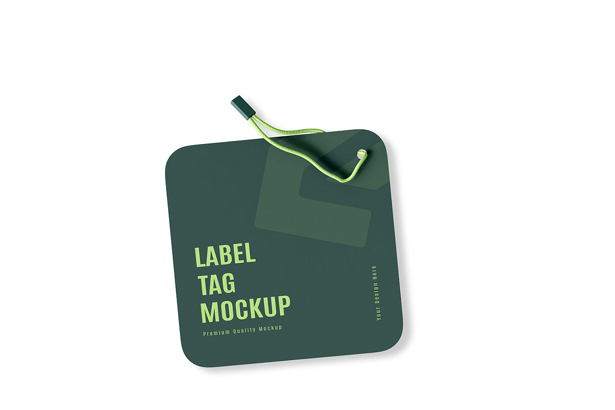 Square Label Tag Mockup