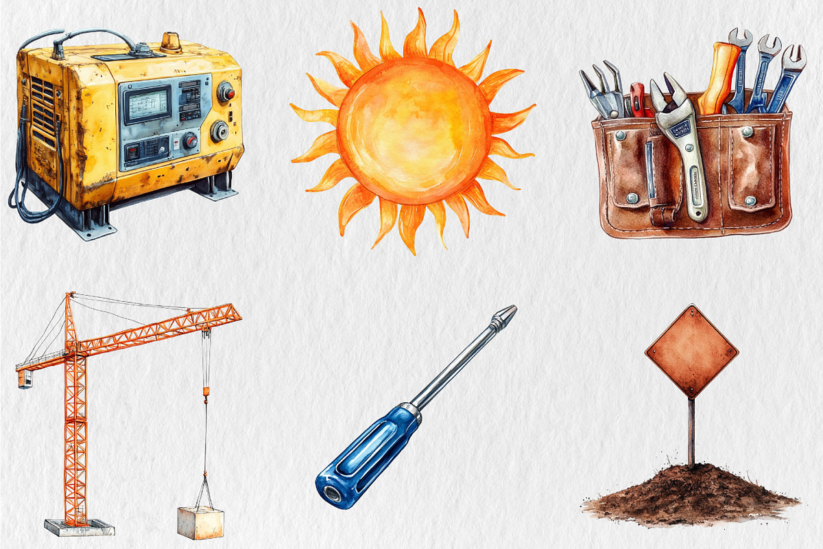 Construction Clipart Bundle, a Transportation Illustration by Rose Art (Photo 2 of 4)