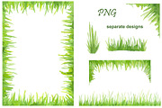 Watercolor handpainted clipart Grass, an Illustration by AqwaColor (Thumbnail 2 of 4)