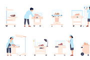 Neonatal care. Nurses and doctors, a Healthcare Illustration by LadadikArt (Thumbnail 3 of 3)