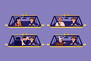Taxi driver with customers set, a Person Illustration by Good Studio (Thumbnail 1 of 5)