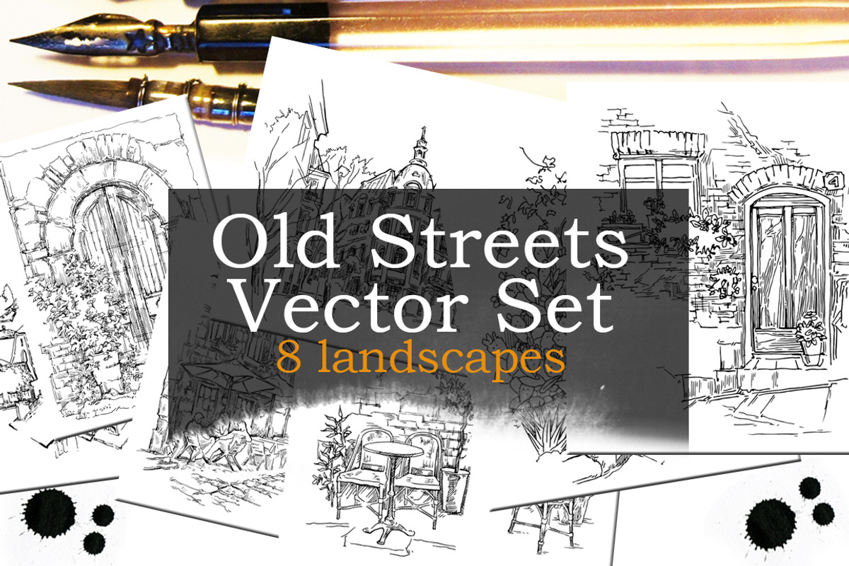 Set of Old Street landscapes, a Texture Illustration by Penndpaper (Photo 1 of 5)