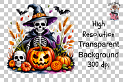 Creepy Skeleton Witch PNG Bundle, a Graphic by Clipart Studio (Thumbnail 11 of 11)