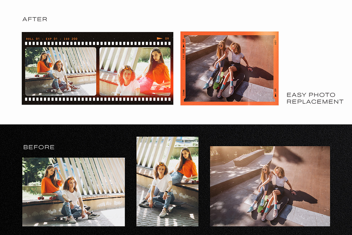 Analog Film Strip Frame Template Set, a Mockup by DesignerCandies (Photo 8 of 13)