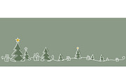 Christmas Landscape. Line Art vector, an Object Graphic by Valenty (Thumbnail 4 of 5)
