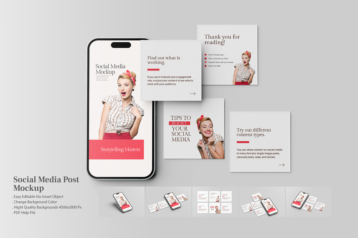 Social Media Mockup, an iPhone Mockup by Graphic_world89 (Photo 1 of 7)