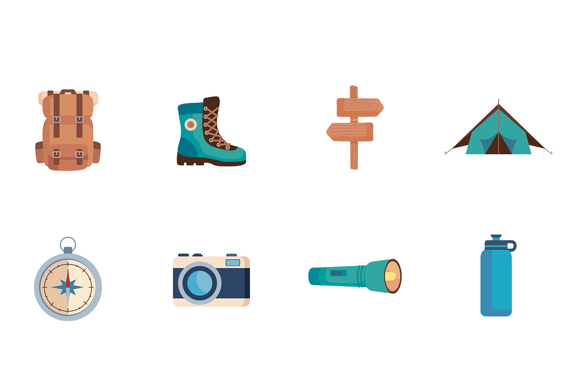 Camping Essentials Illustration Set