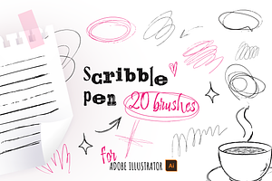 20 Scribble ink pen brushes