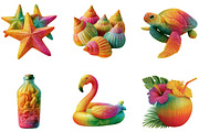 Embroidery Summer Knitted PNG Bundle, a Seasonal Illustration by CreationArt (Thumbnail 3 of 5)