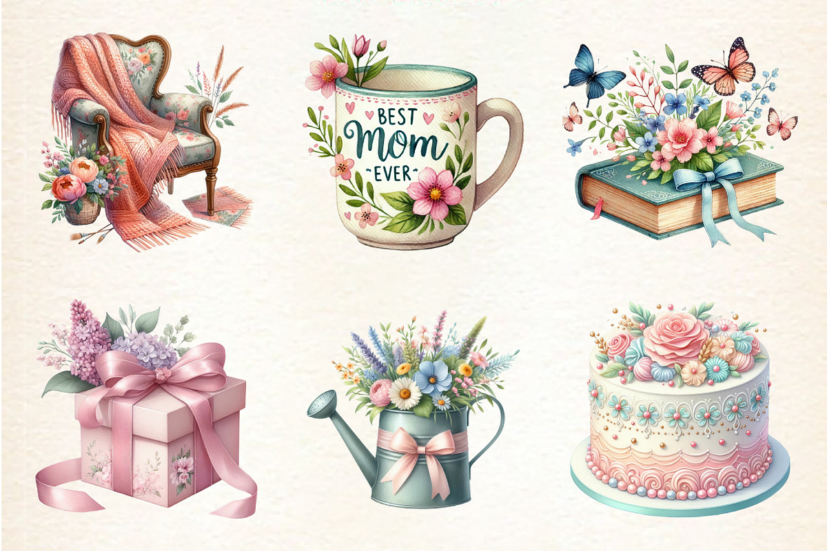 Mothers Day Sublimation Clipart, an Illustration by DreamArtGraphic (Photo 4 of 5)