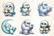 Cute Yeti Digital Clipart, an Illustration by DreamArtGraphic (Thumbnail 4 of 4)