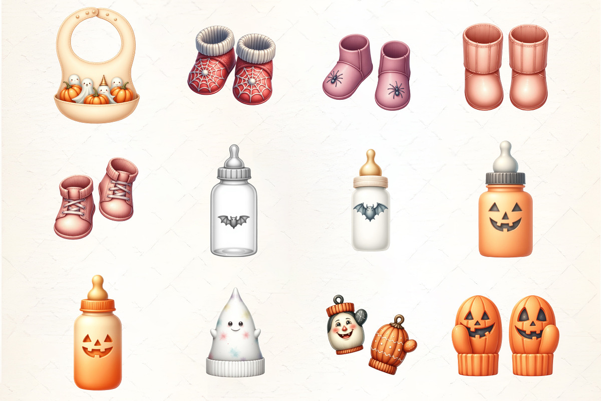Halloween Baby Shower Clipart, an Illustration by CrexoraLab (Photo 2 of 5)