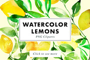 Watercolor Lemon Painting Bundle, an Illustration by Heartmade by Claudia (Thumbnail 1 of 4)
