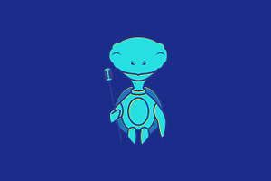 Cartoon Turtle With Microphone Logo