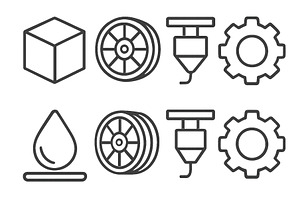 Collection of industrial icons, an Illustration by ZinetroN