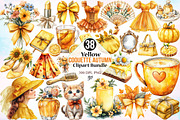 Yellow Coquette Autumn Clipart PNG, a Seasonal Illustration by Canvas Craft (Thumbnail 1 of 3)