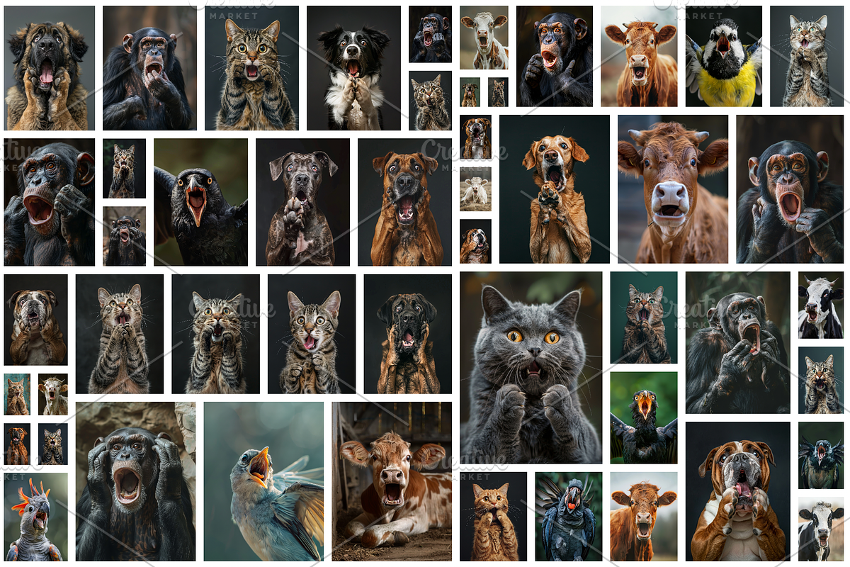 236 surprised animals, an Animal Photo by Handmadefont (Photo 2 of 241)
