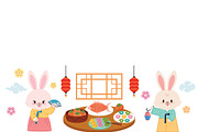 Korean Chuseok Rabbit Collection, a Seasonal Illustration by MISS CHATZ (Thumbnail 3 of 3)