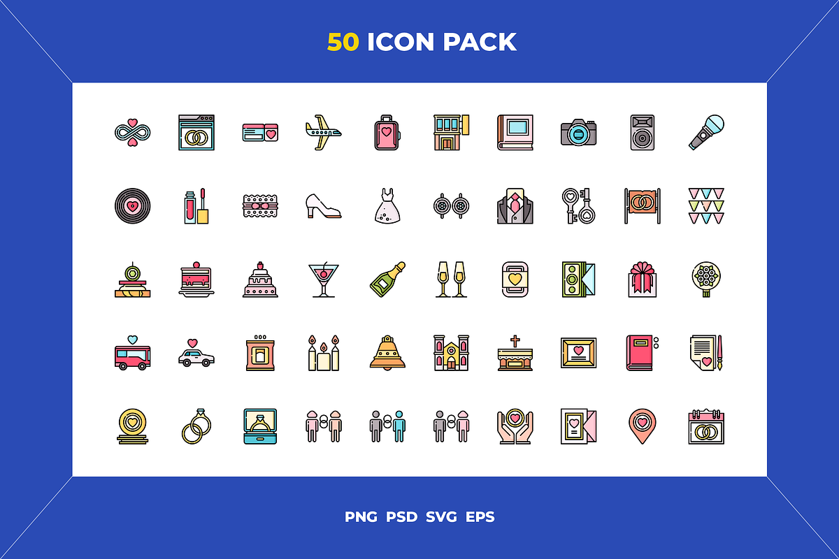 Wedding icons, an Outline Icon by Wencory (Photo 1 of 2)