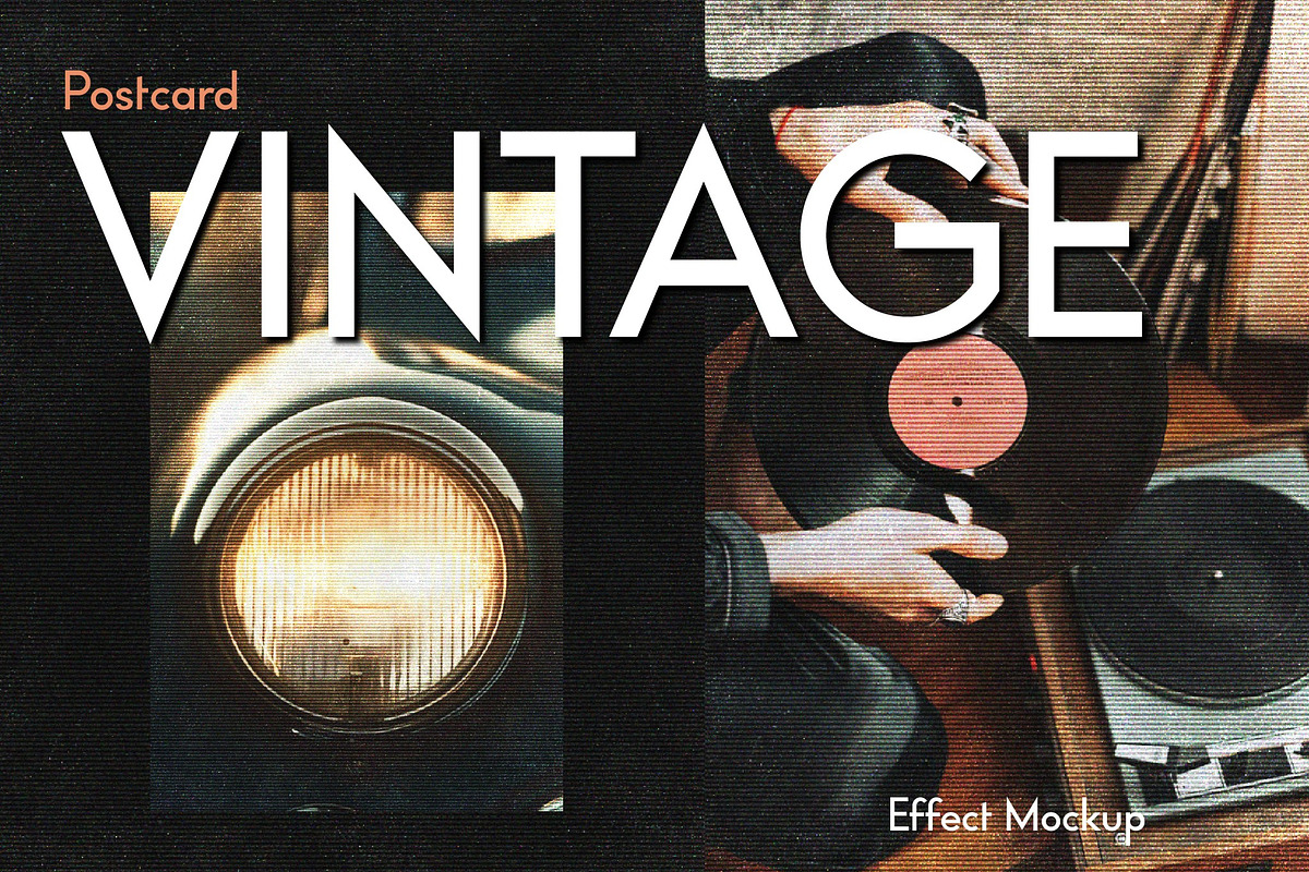 Vintage Postcard Effect Mockup, a Layer Style Add-On by studiogstock (Photo 1 of 4)