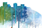 Seattle City Watercolor Skyline v2, an Illustration by HQPhoto Store (Thumbnail 2 of 2)